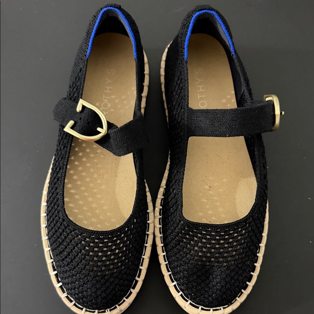 Rothys   Mary Jane Flats with Gold Buckle